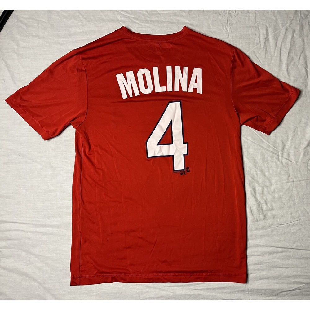 TX3 Cool St Louis Cardinals Yadier Molina #4 T Shirt Men's Size Medium Red MLB